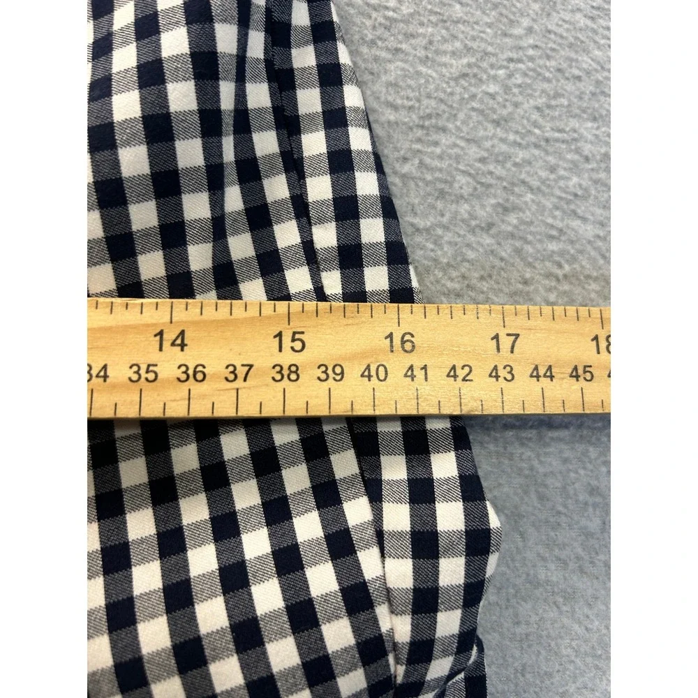 J McLaughlin Ankle Pants Womens 6 Black White Gingham Slim Stretch Preppy PullOn